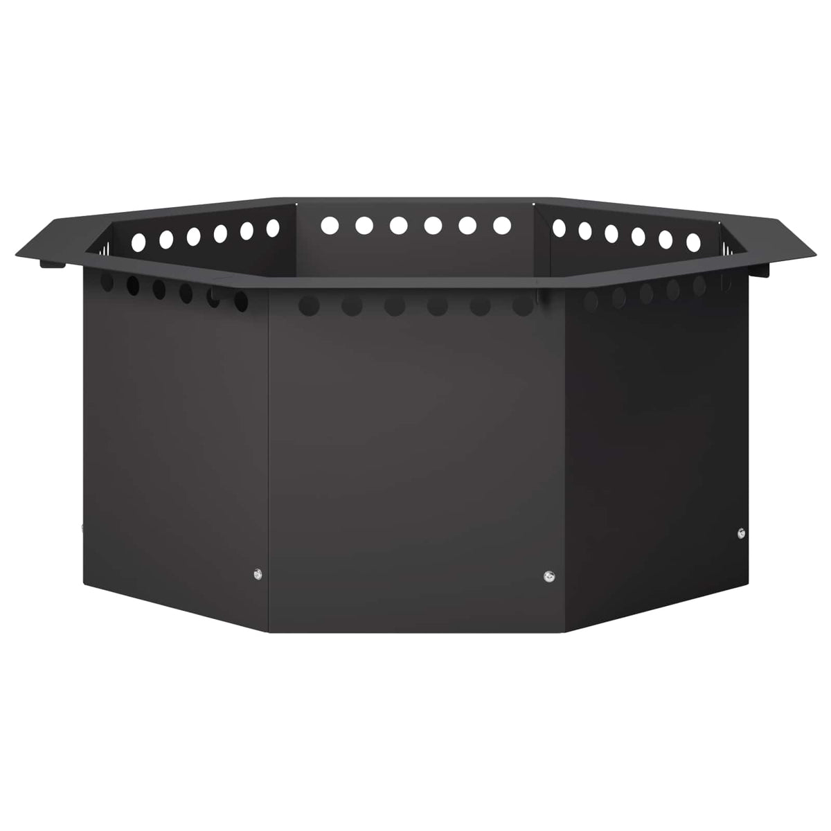 vidaXL Fire Pit Ring Black 60 x 60 x 25 cm Steel 4