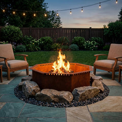 Fire Pit Ring Rusty Weathering Steel, image 3