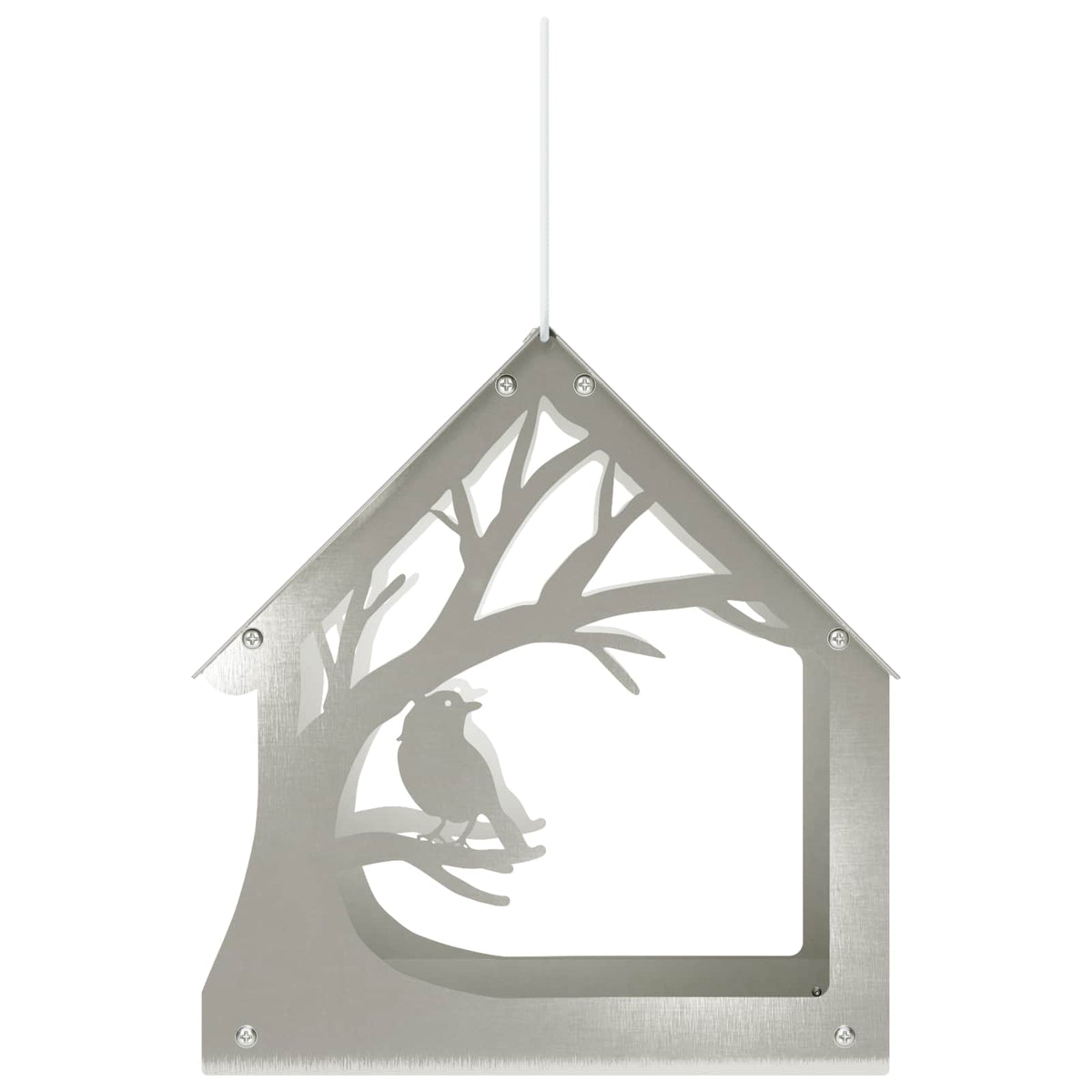 vidaXL Hanging Bird Feeder Stainless Steel Silver 3