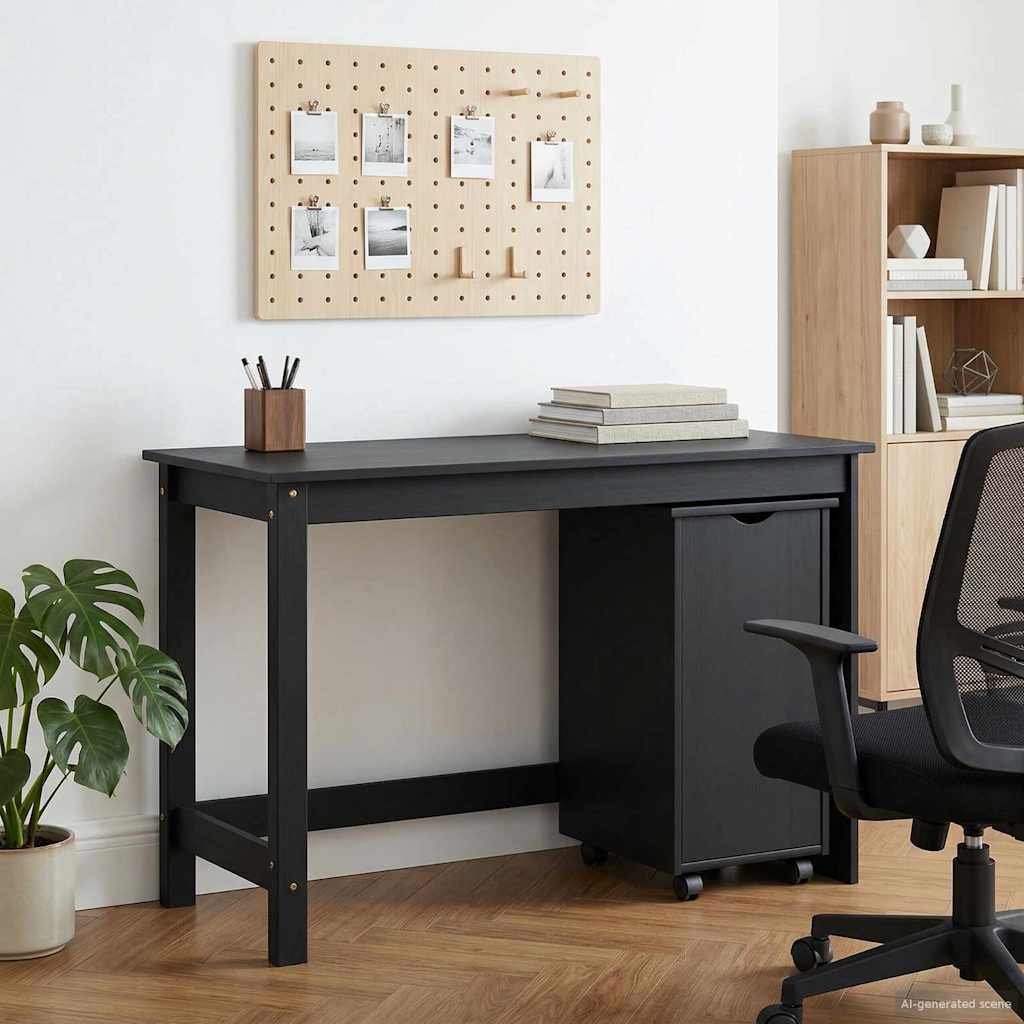 Desk Cabinet Set MOSS 2 pcs 112 x 50 x 75 cm Black