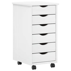 Desk and Rolling Cabinet Set MOSS 2 pcs White