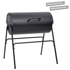 vidaXL Barrel Grill with 2 Cooking Grids 3 pcs 80 x 73 x 90 cm Metal 2
