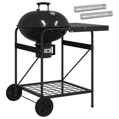 vidaXL Charcoal Grill with Smoker Tubes 91 x 71 x 107 cm Steel Black 2