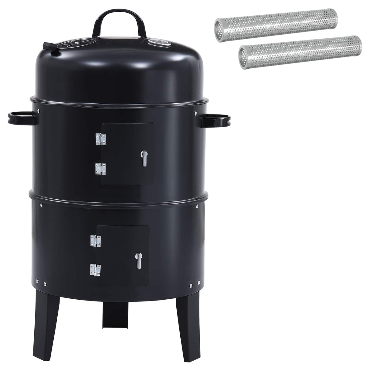 vidaXL Outdoor Grill Ø 40 x 80 cm Steel Black 2