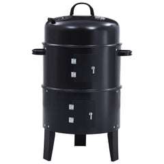 vidaXL Outdoor Grill Ø 40 x 80 cm Steel Black 3