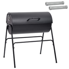 vidaXL Barrel Grill with 2 Cooking Grids 3 pcs 80 x 73 x 90 cm Metal 2