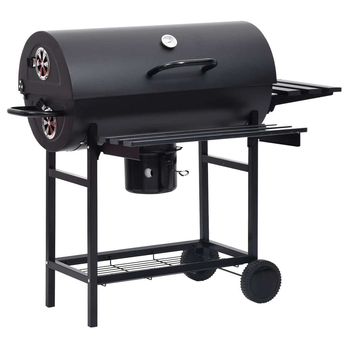Barrel Grill with Wheels and Shelves 3 pcs 115 x 85 x 95 cm 3