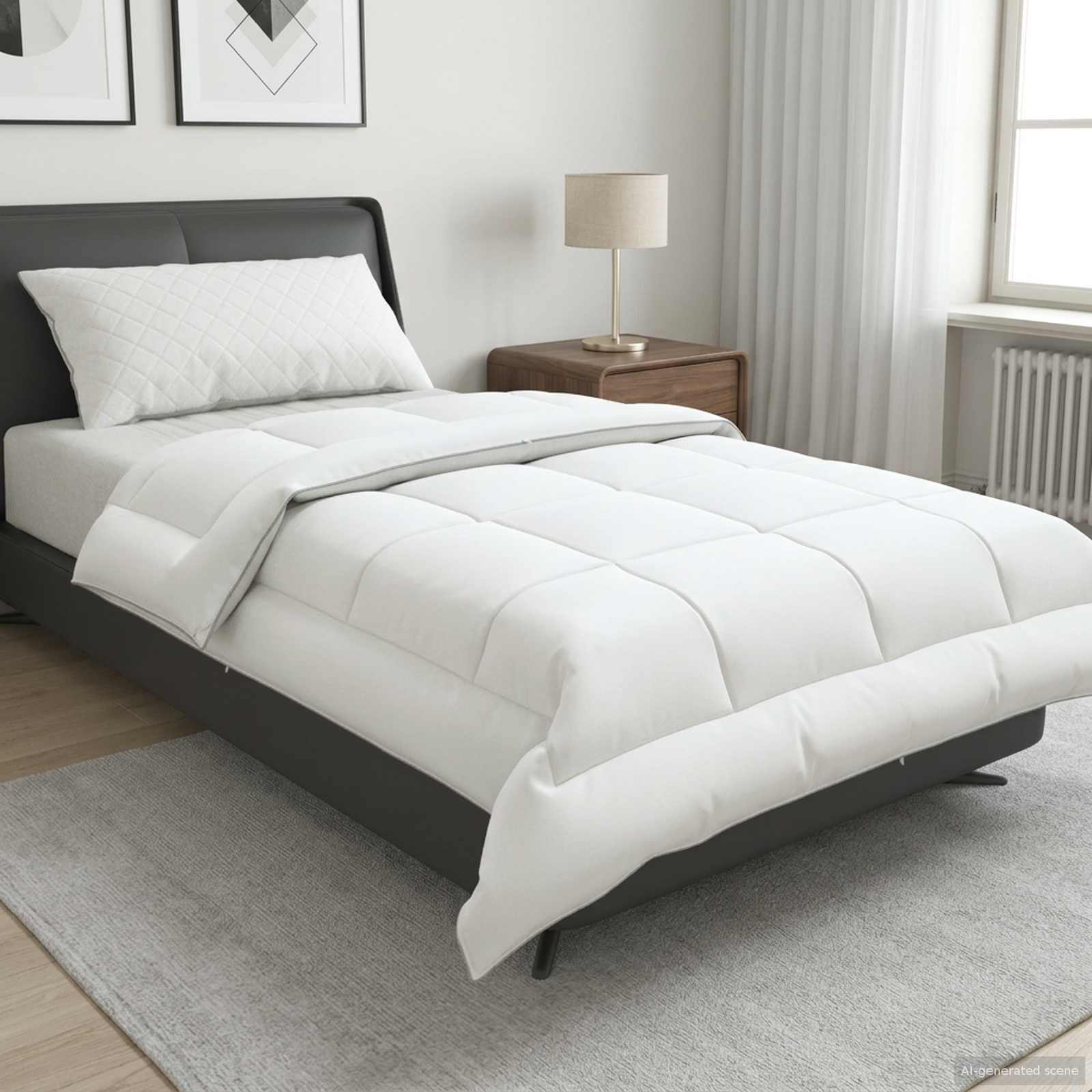 vidaXL Duvet 152x203 cm 4 Seasons 300 GSM Australian Wool White 1