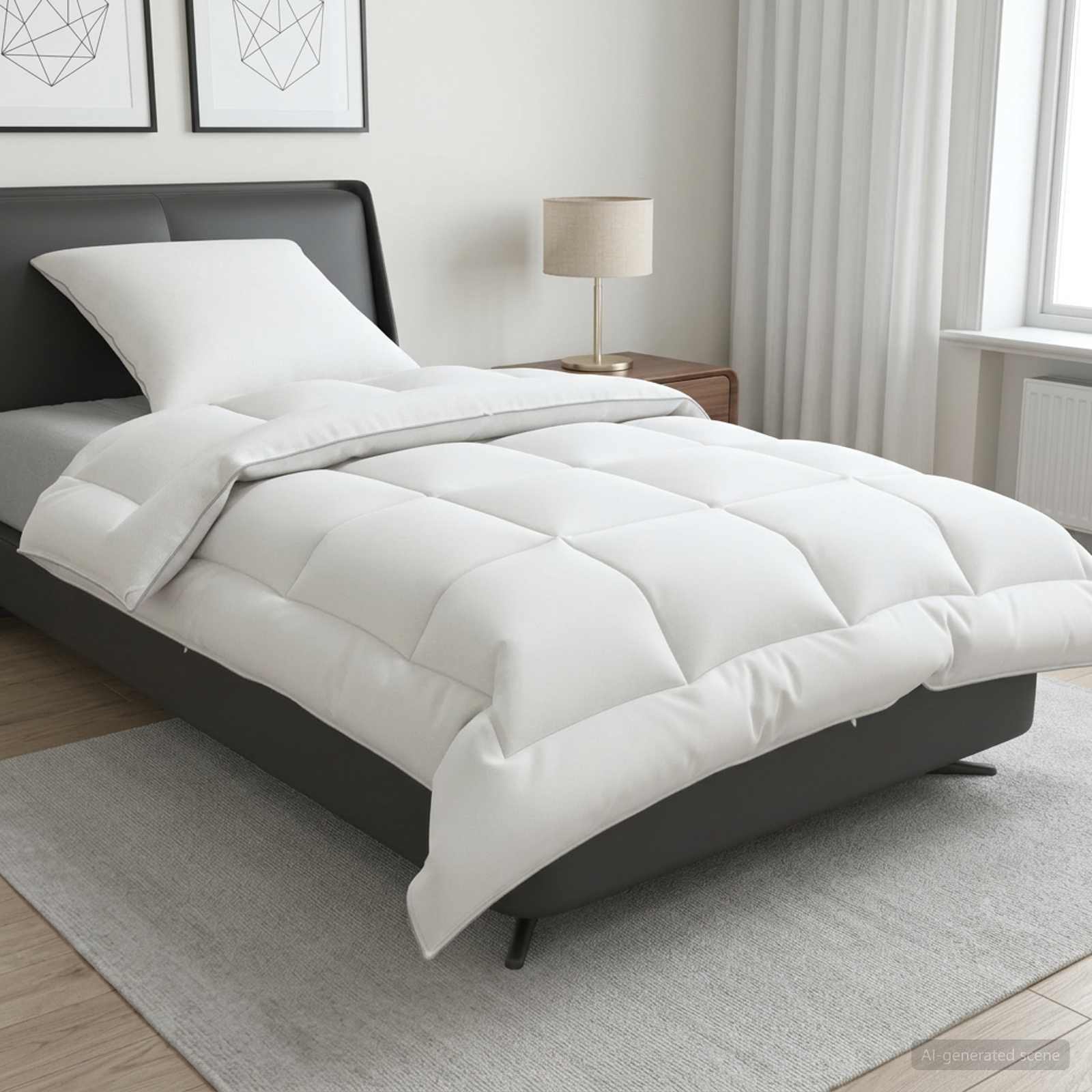 vidaXL Duvet and Pillow Set 2 pcs 152x203 cm 4 Seasons 300 GSM Wool 1