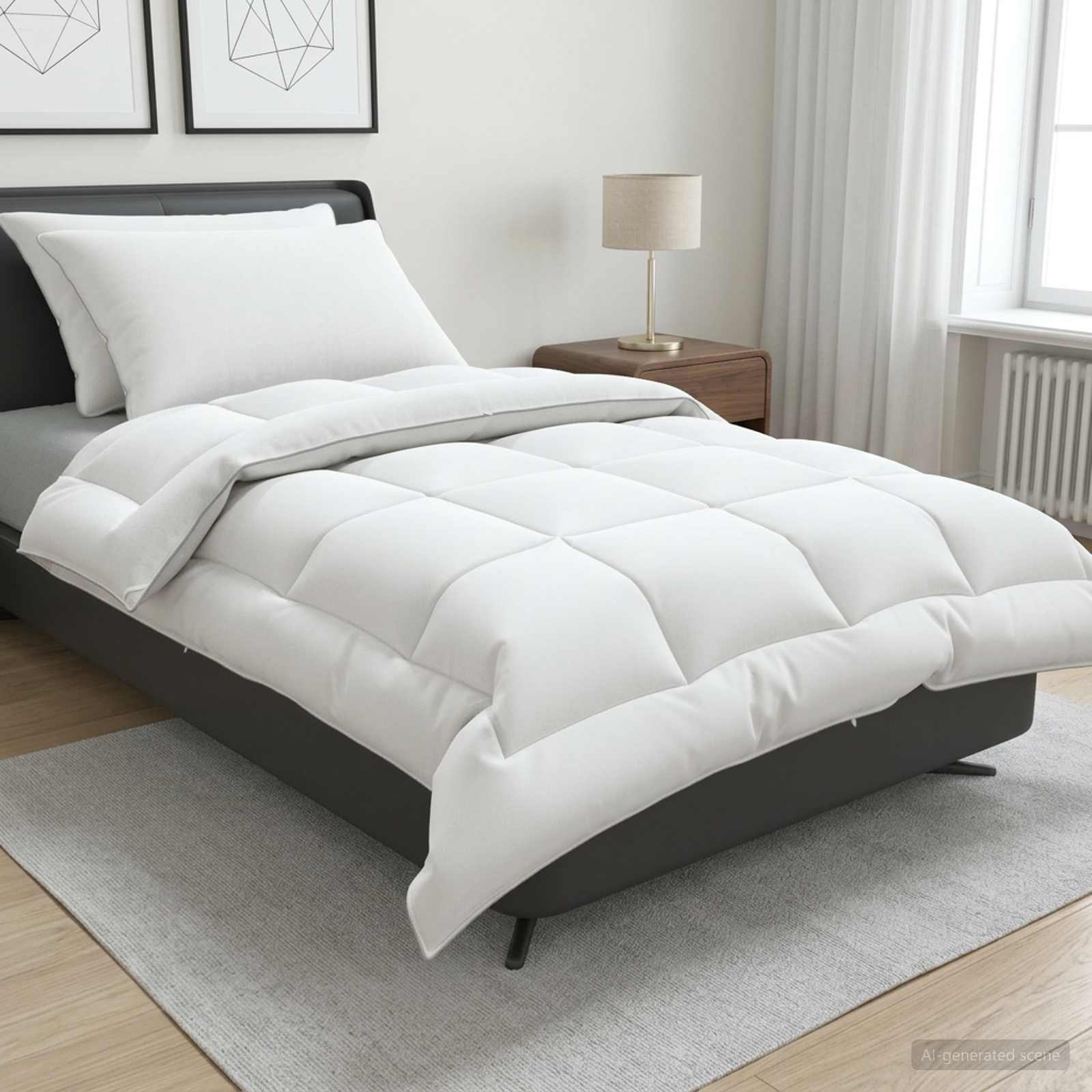 vidaXL Duvet and Pillow Set 3 pcs 140 x 220 cm 4 Seasons 300 GSM Wool 1