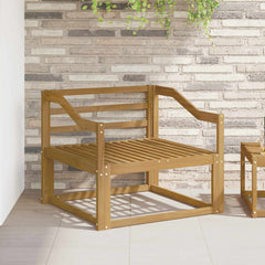 Outdoor Middle Sofa Solid Acacia Wood White Sloped