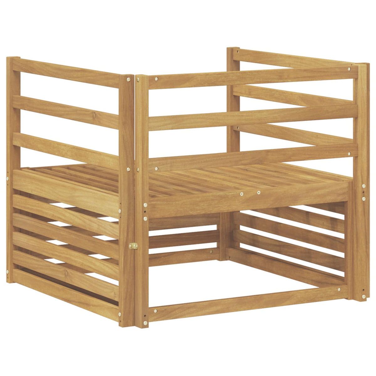 Outdoor Sofa Solid Acacia Wood White Horizontal slats