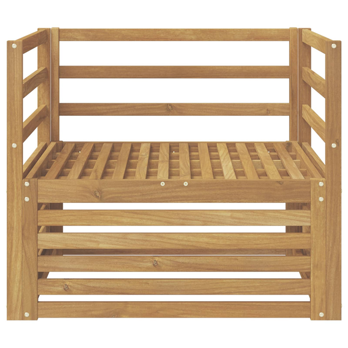 Outdoor Sofa Solid Acacia Wood White Horizontal slats