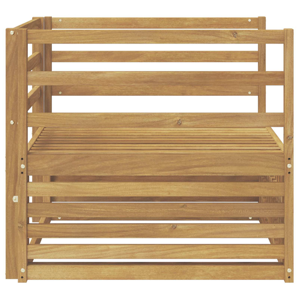Outdoor Sofa Solid Acacia Wood White Horizontal slats