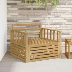 Outdoor Sofa Solid Acacia Wood White Vertical slats
