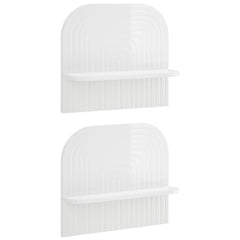 vidaXL Wall Shelf 2 pcs High Gloss White 41 x 13.5 x 37.5 cm 2