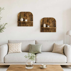 Wall Shelf 2 pcs 41 x 13.5 x 37.5 cm Engineered Wood Length 41 cm Smoked oak