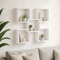 Wall Shelf 99.5 x 17 x 91 cm Engineered Wood White