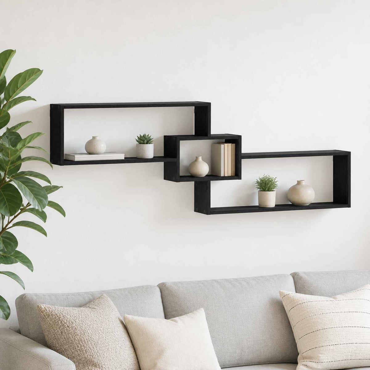 Wall Shelf 158 x 17 x 53 cm Engineered Wood Black oak
