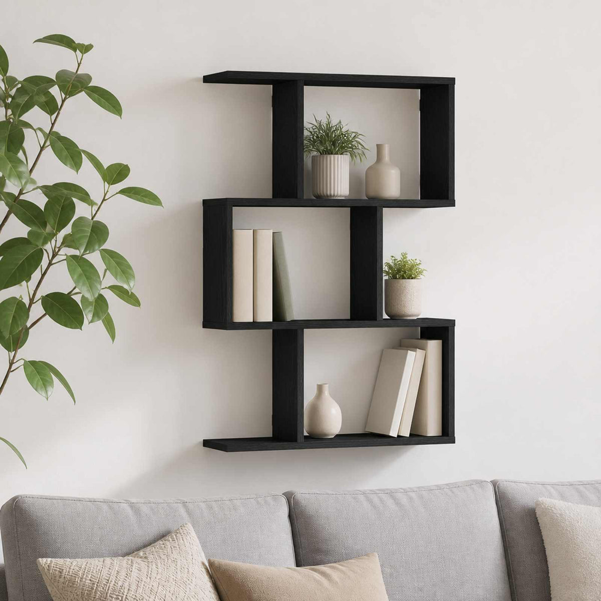 Wall Shelf 72 x 17 x 55.5 cm Engineered Wood Black oak