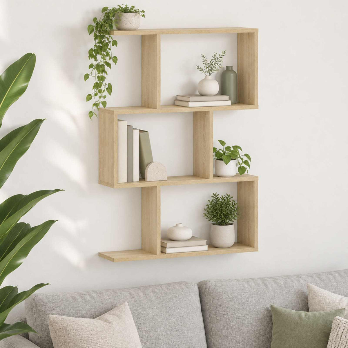 Wall Shelf 72 x 17 x 55.5 cm Engineered Wood Sonoma oak