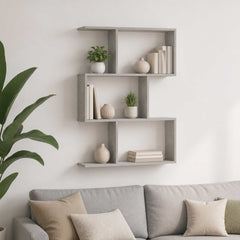 Wall Shelf 72 x 17 x 55.5 cm Engineered Wood Concrete grey