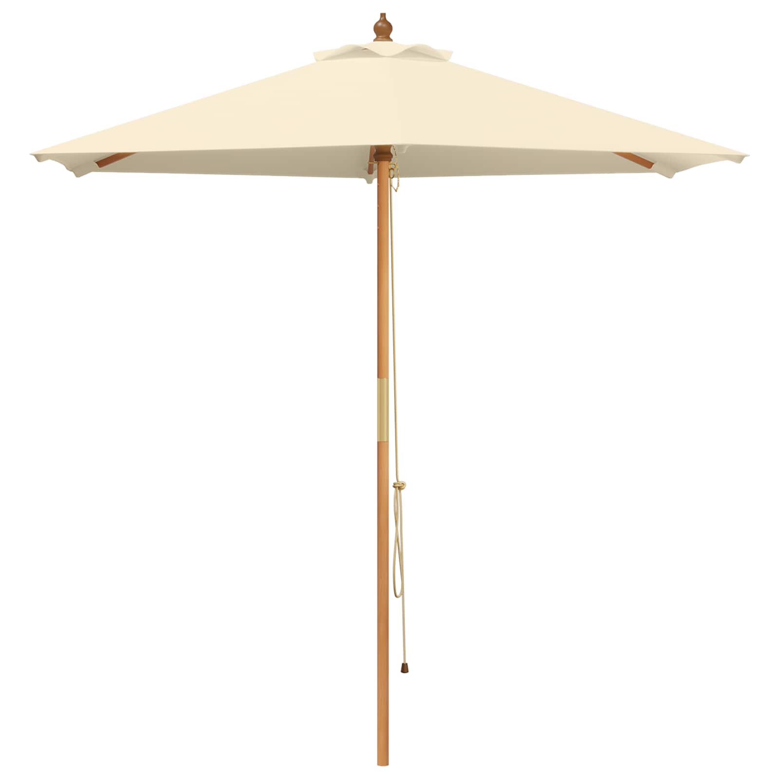 vidaXL Garden Parasol Ø 270 x 248 cm Solid Eucalyptus Wood Cream White 2