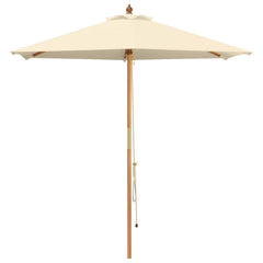 vidaXL Garden Parasol Ø 270 x 248 cm Solid Eucalyptus Wood Cream White 2
