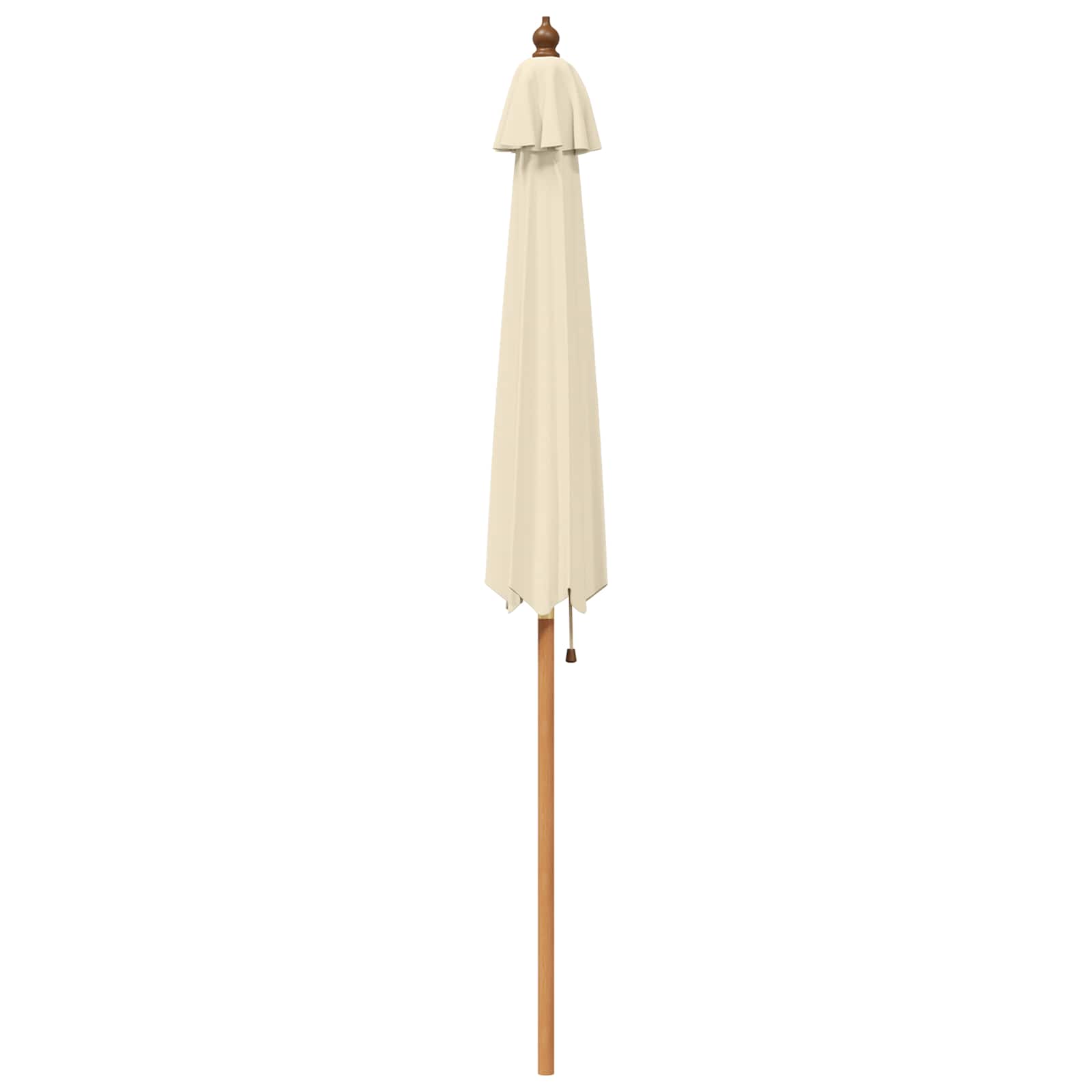 vidaXL Garden Parasol Ø 270 x 248 cm Solid Eucalyptus Wood Cream White 3