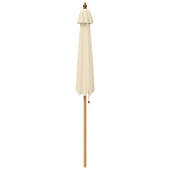 vidaXL Garden Parasol Ø 270 x 248 cm Solid Eucalyptus Wood Cream White 3