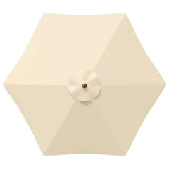 vidaXL Garden Parasol Ø 270 x 248 cm Solid Eucalyptus Wood Cream White 4