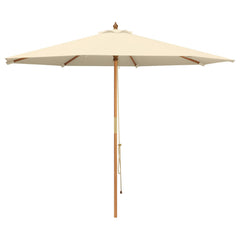 vidaXL Garden Parasol Ø 300 x 248 cm Solid Eucalyptus Wood Cream White 2