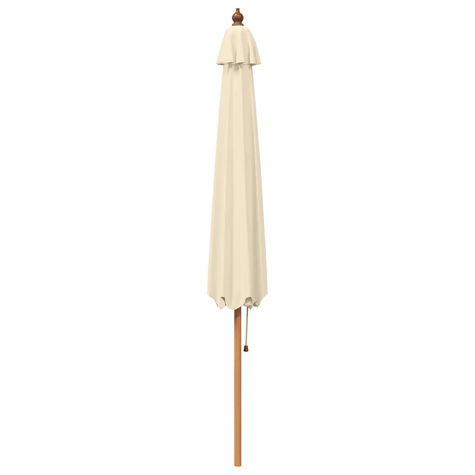 vidaXL Garden Parasol Ø 300 x 248 cm Solid Eucalyptus Wood Cream White 3