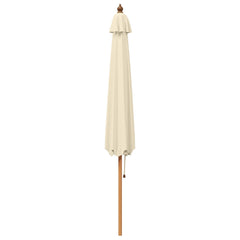 vidaXL Garden Parasol Ø 300 x 248 cm Solid Eucalyptus Wood Cream White 3