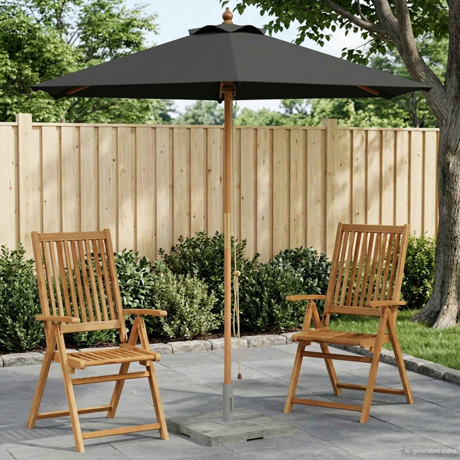 Garden Parasol Solid Eucalyptus Wood Anthracite