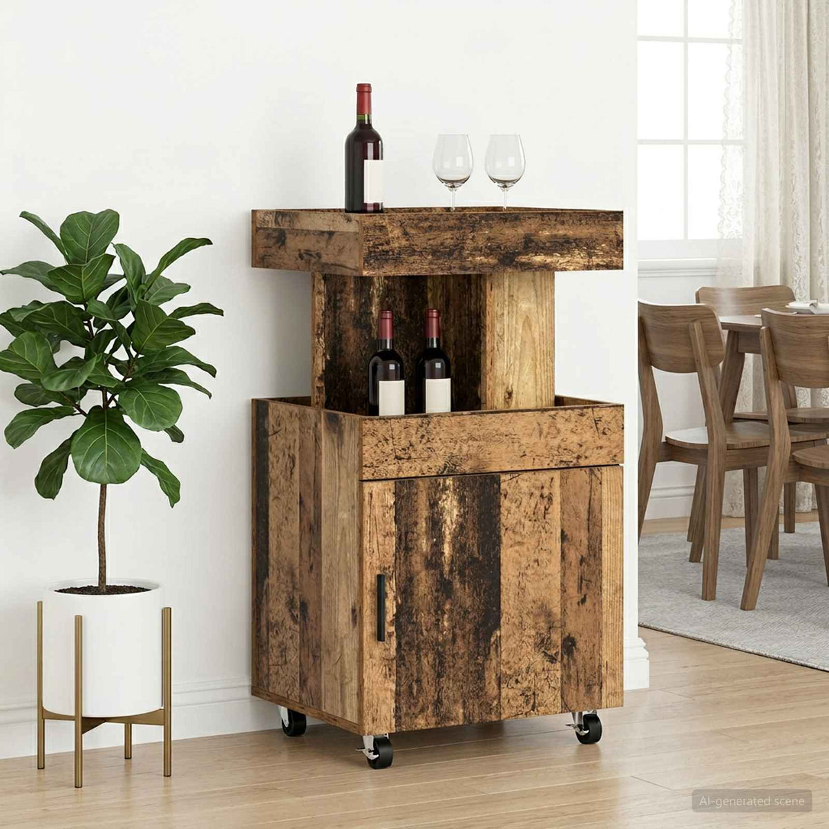 Bar Cart 50x41x89 cm Engineered Wood Old wood