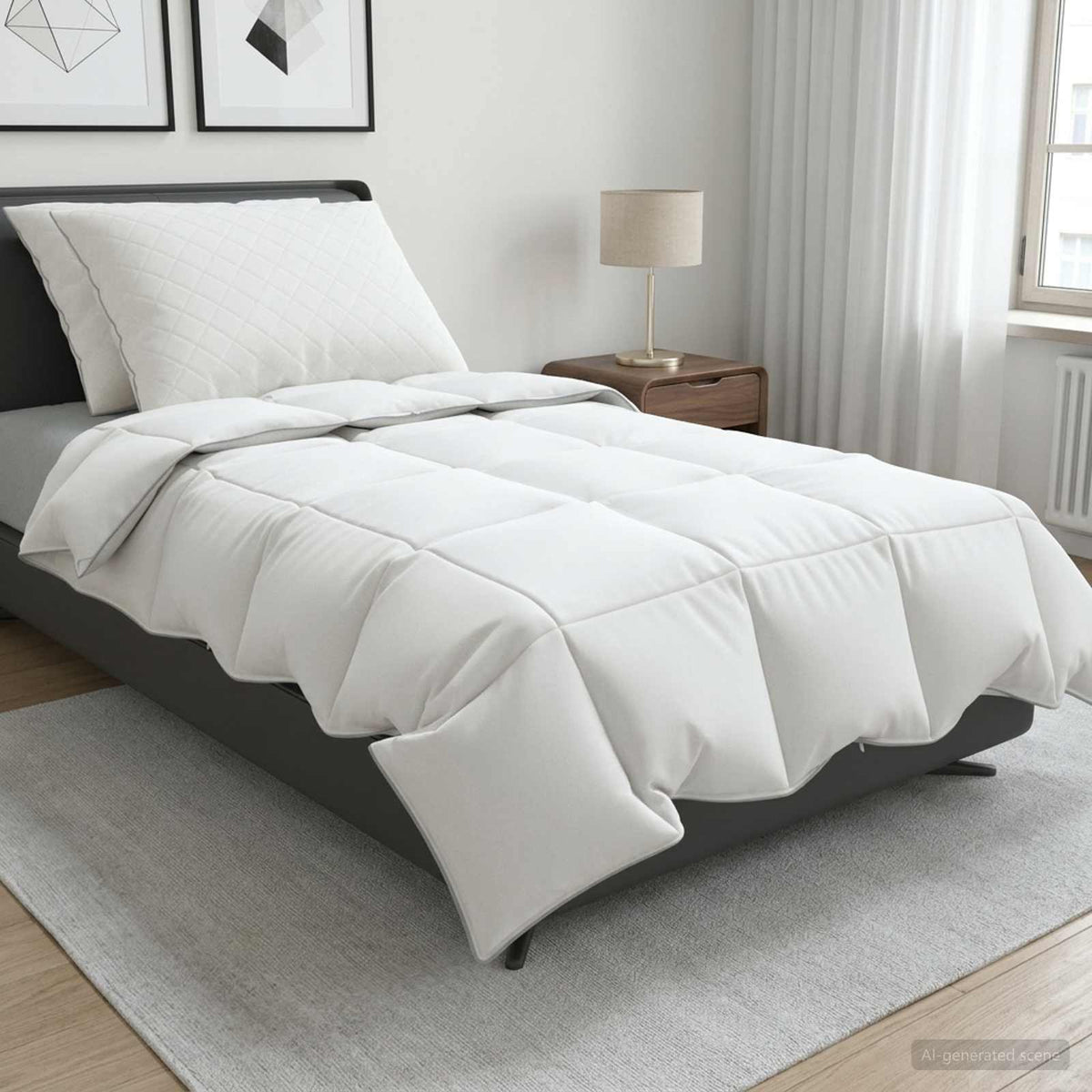 90% Goose Down Duvet Set FULDA 3 pcs 135 x 220 cm Summer White 50 x 70 cm