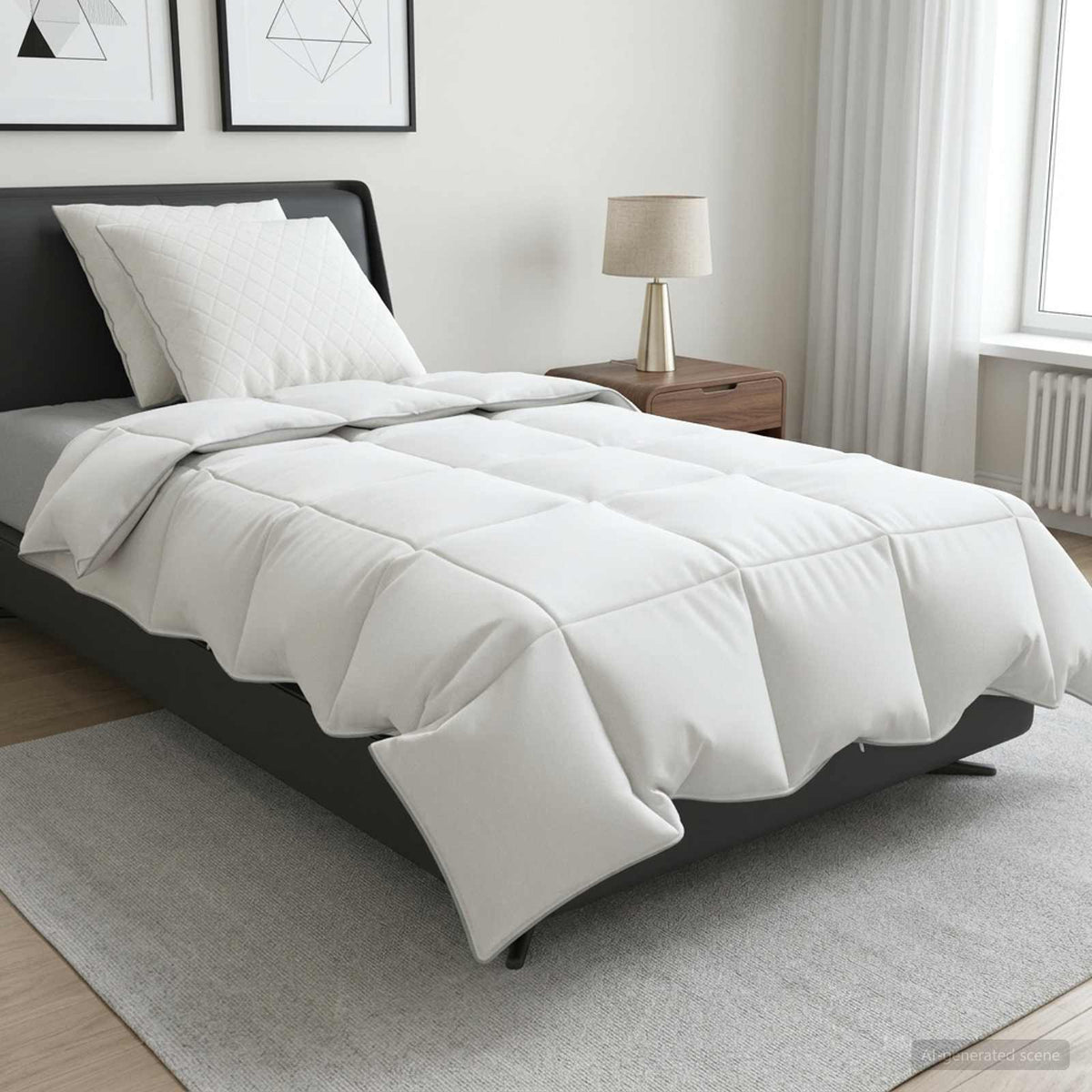 90% Goose Down Duvet Set FULDA 3 pcs 140 x 220 cm Summer White 40 x 40 cm