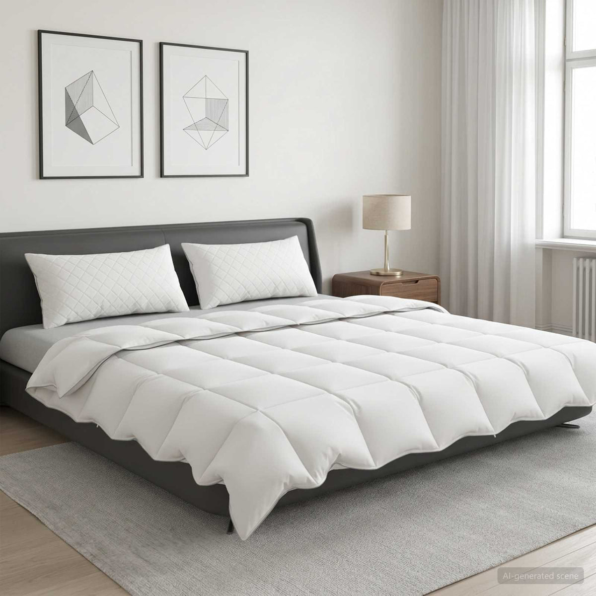 90% Goose Down Duvet Set FULDA 3 pcs 220 x 260 cm Summer White 50 x 75 cm
