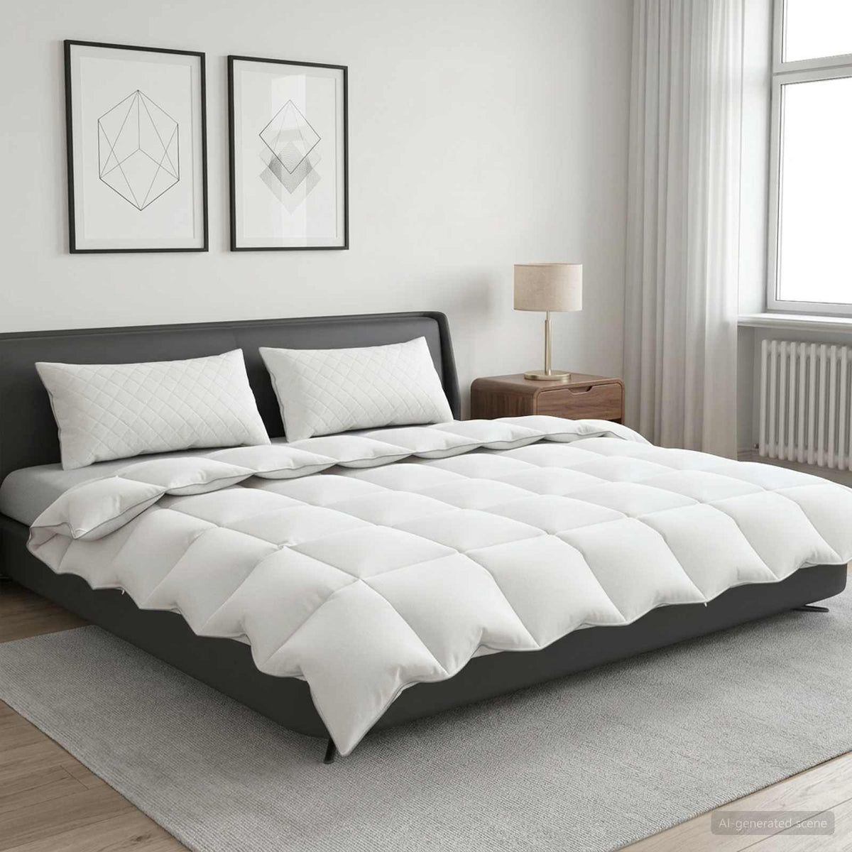 90% Goose Down Duvet Set FULDA 3 pcs 200 x 240 cm All Seasons 50 x 70 cm