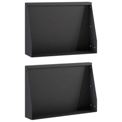 Retaining Wall 60 x 12 x 50 cm Steel 2 pcs Black