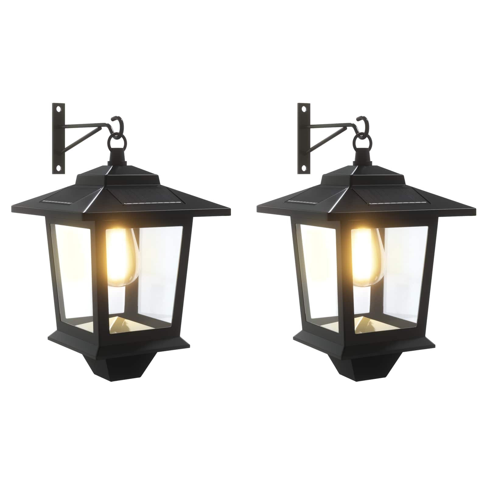vidaXL Wall Mount Lamp with LED Bulb 2 pcs Black 19 x 14 x 25 cm 2