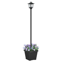 vidaXL Solar Lamp Post with Planter Black 32 x 32 x 158 cm 3