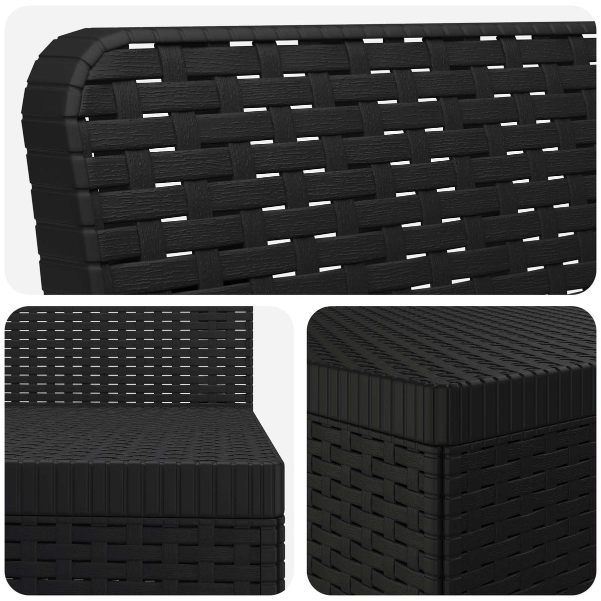 4-Seater Garden Sofa Rattan Look PP Anthracite