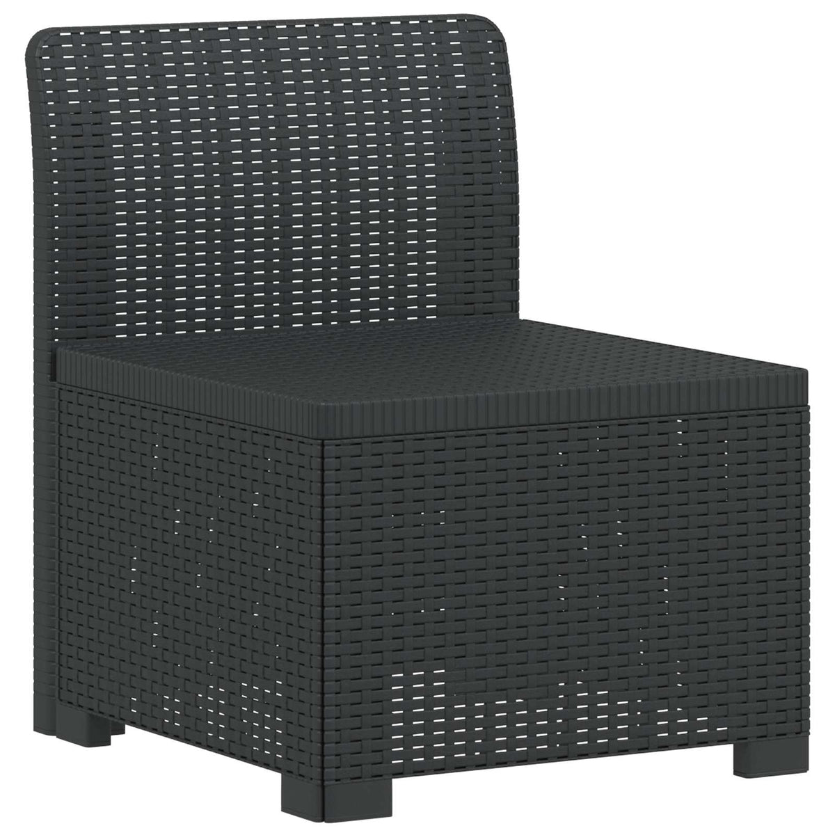 4-Seater Garden Sofa Rattan Look PP Anthracite