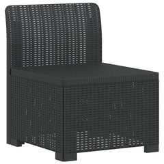 4-Seater Garden Sofa Rattan Look PP Anthracite