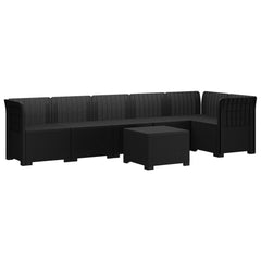 6-Seater Garden Sofa Rattan Look PP Anthracite