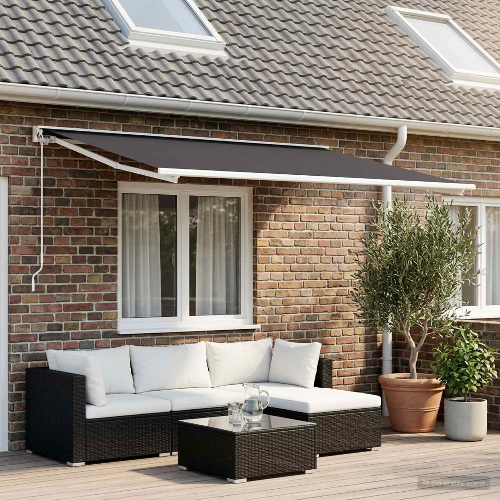 vidaXL Awning Replacement Fabric Anthracite 250 x 200 cm Polyester 1