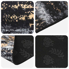 vidaXL Rug Runner LESAKA Black and Gold 80 x 300 cm Diamond Velvet 3
