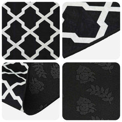 Rug Runner LESAKA Black and White Diamond Velvet, image 3